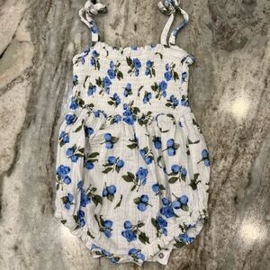 Jessica Simpson White and Blue Floral Kids One Piece
